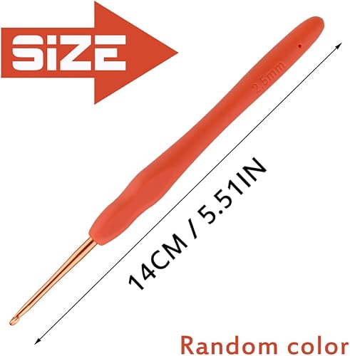 Miniatura 2 de Gancho de ganchillo para principiantes de 2.5mm, ganchos de ganchillo con mango ergonómico para manos artríticas, agujas de tejer cómodas y suaves