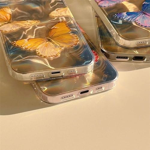 Coque iPhone 15 violette antichoc laser papillon rigide - 6