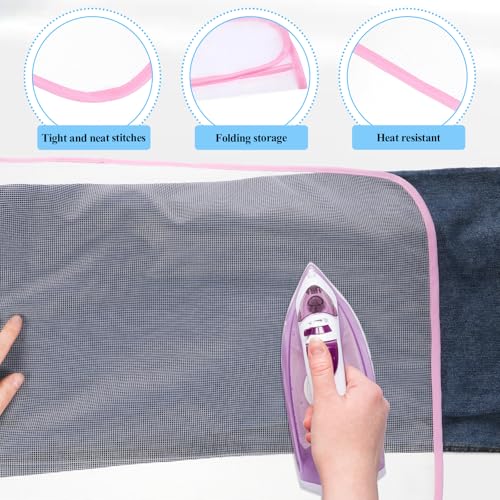 Jeffdad 4 Pack Pressing Cloth for Ironing Scorch Mesh Cloth Saving Ironing Protector Insulation Pad for Sewing and Ironing Iron Fabric Protector Pressing Tool for Ironing Protection 23.6×15.7"(Color1) - Image 4