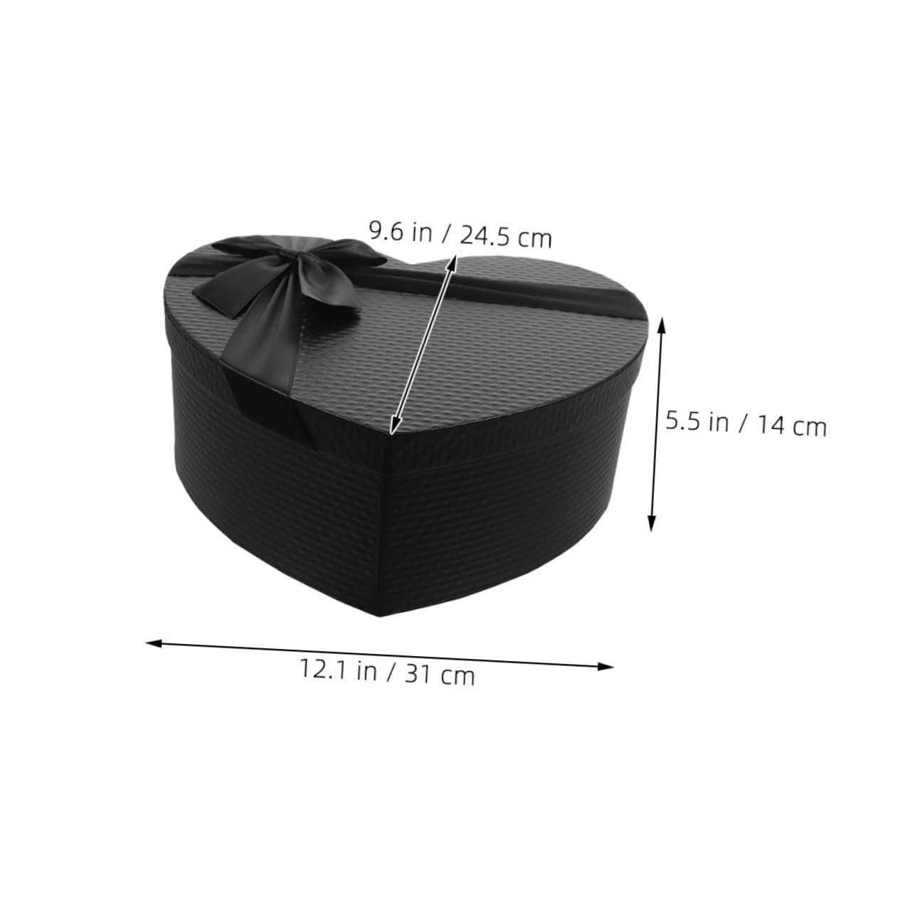 HOUDERCO 2stücke Herzförmige Geschenkbox Schwarze Papierverpackung Für Blumen Und Pralinen Kreative Geschenkverpackung Für Valentinstag Und Besondere Anlässe Hochwertige Handarbeit