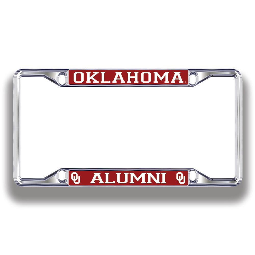Elite Fan Shop Oklahoma Sooners License Plate Frame Alumni - Silver
