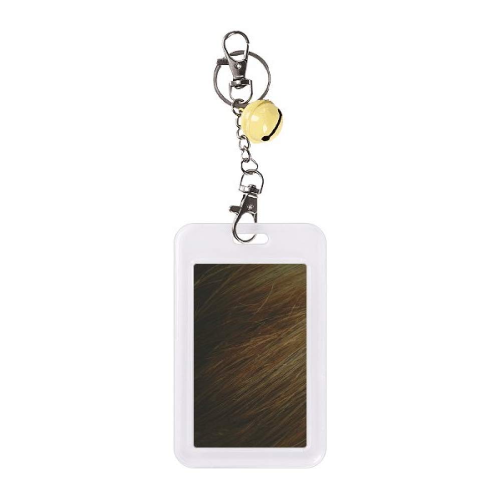 Funda de tarjeta de crédito anticaídas con campana amarilla y diseño marrón 5
