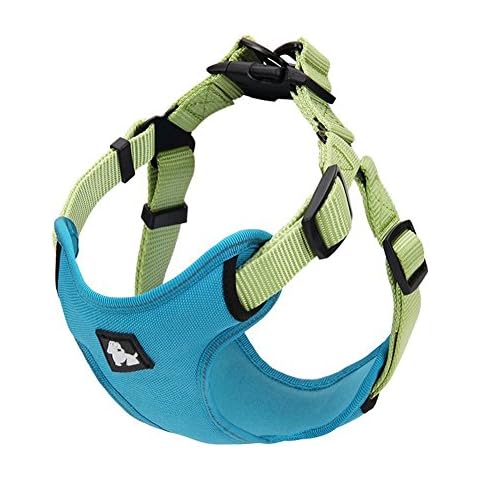 fiE FIT INTO EVERYWAY Protective Range Of Front Side No-Pull Dog Harness Adjustable Soft Nylon Pet Harness Reflective Outdoor Adventure Dog Walking Vest(Blue, Size L) Cover
