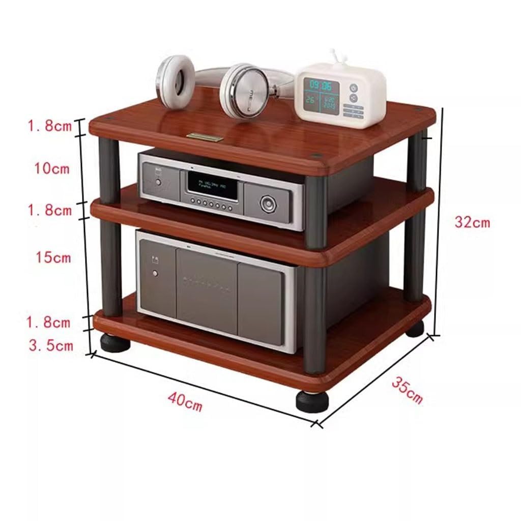 Rack Audio, Rack per Amplificatore Professionale da Tavolo, Mobile Audio con Chiodi ammortizzanti, Attrezzatura audiovisiva per Sala a 2/3/4 Strati per Una Gestione Efficace del Suono (Dimen