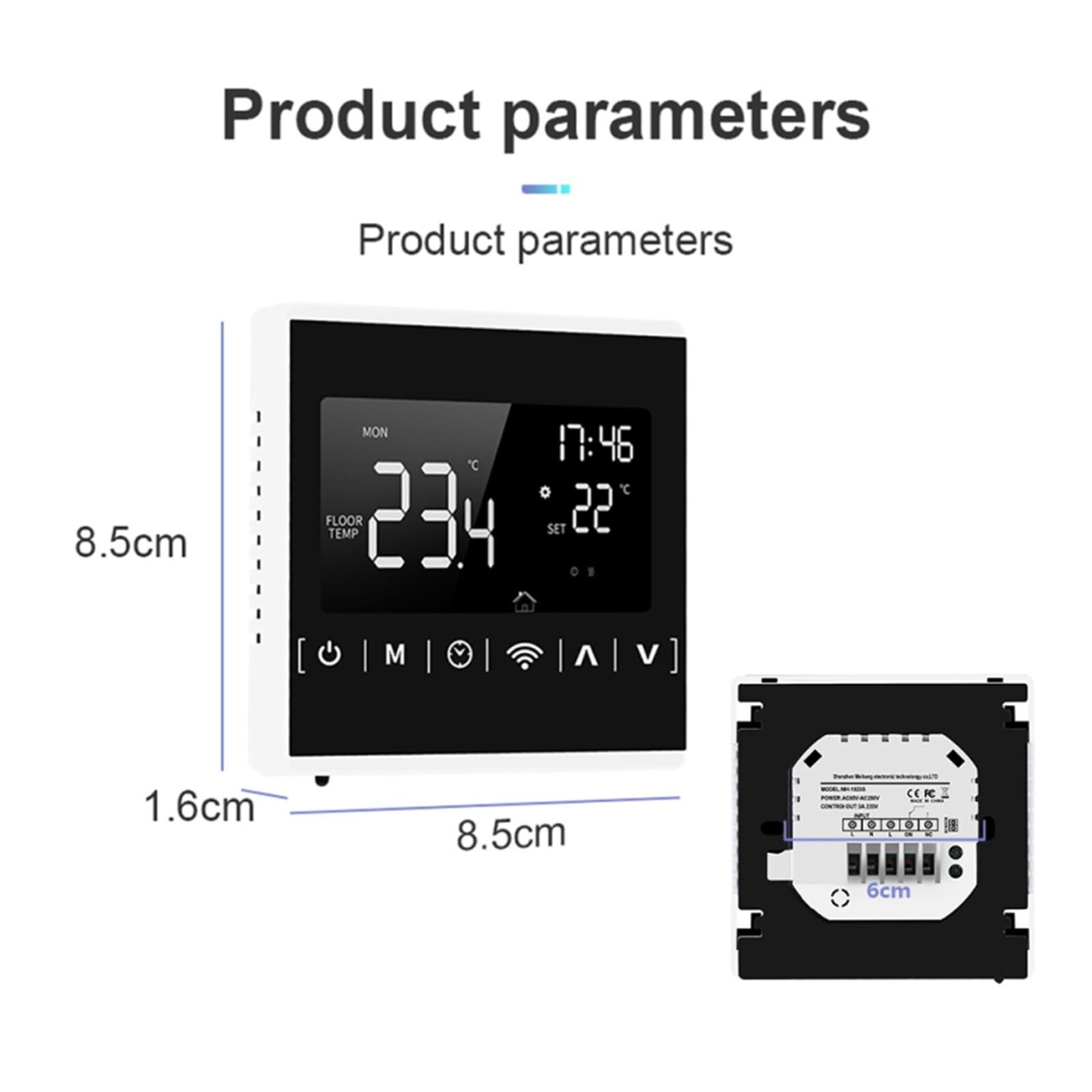 Termostato Digitale WiFi Per Riscaldamento A Pavimento E Caldaia – Compatibile Con Smart Life, Comandi Vocali, Programmazione Settimanale, Alimentato Da 3 Batterie AA, Preciso ±0,5°C