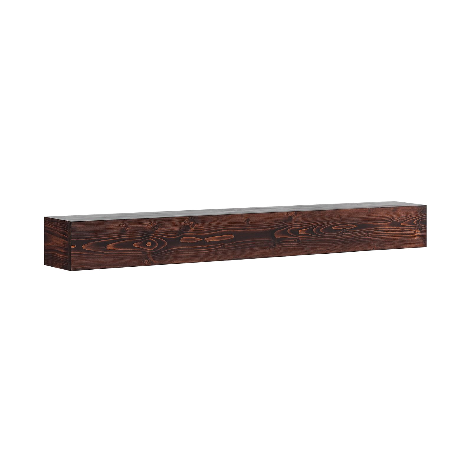 VEVOR Mensola per Caminetto Galleggiante a Parete 60 x 8 x 6 Pollici, in Legno Naturale, Capacità Carico 50 Libbre, per Decorazione Murale, Marrone Rustico