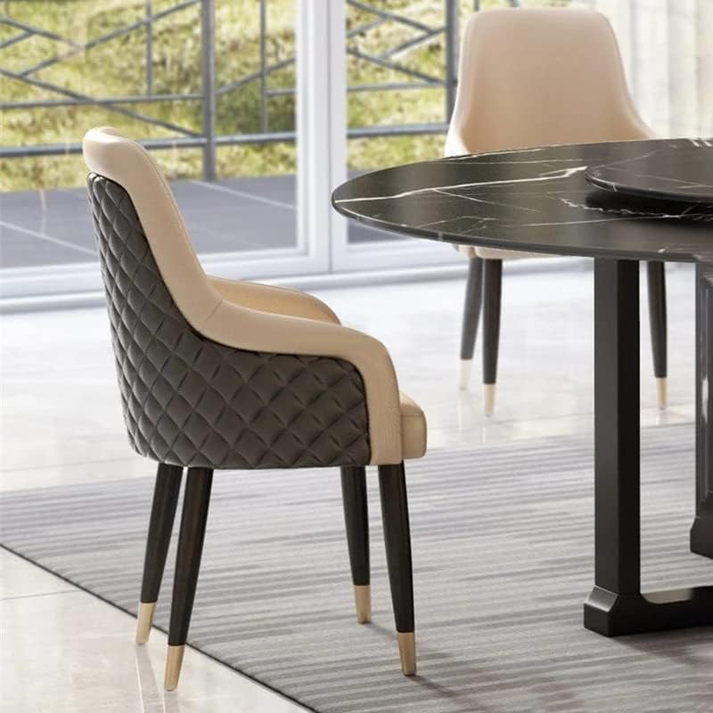 Poppins HOME Dining Chair for Kitchen Customized Simple Chair Leisure Designer Armchair Solid Wood Gilded Leather Cloth Home Furniture