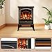 ZAFRO Electric Fireplace Stove, 5100 BTU Quick Heating Electric Fireplace Heater with Adjustable Flame Brightness, 1000W/1500W Thermostat, for Living Room, Bedroom