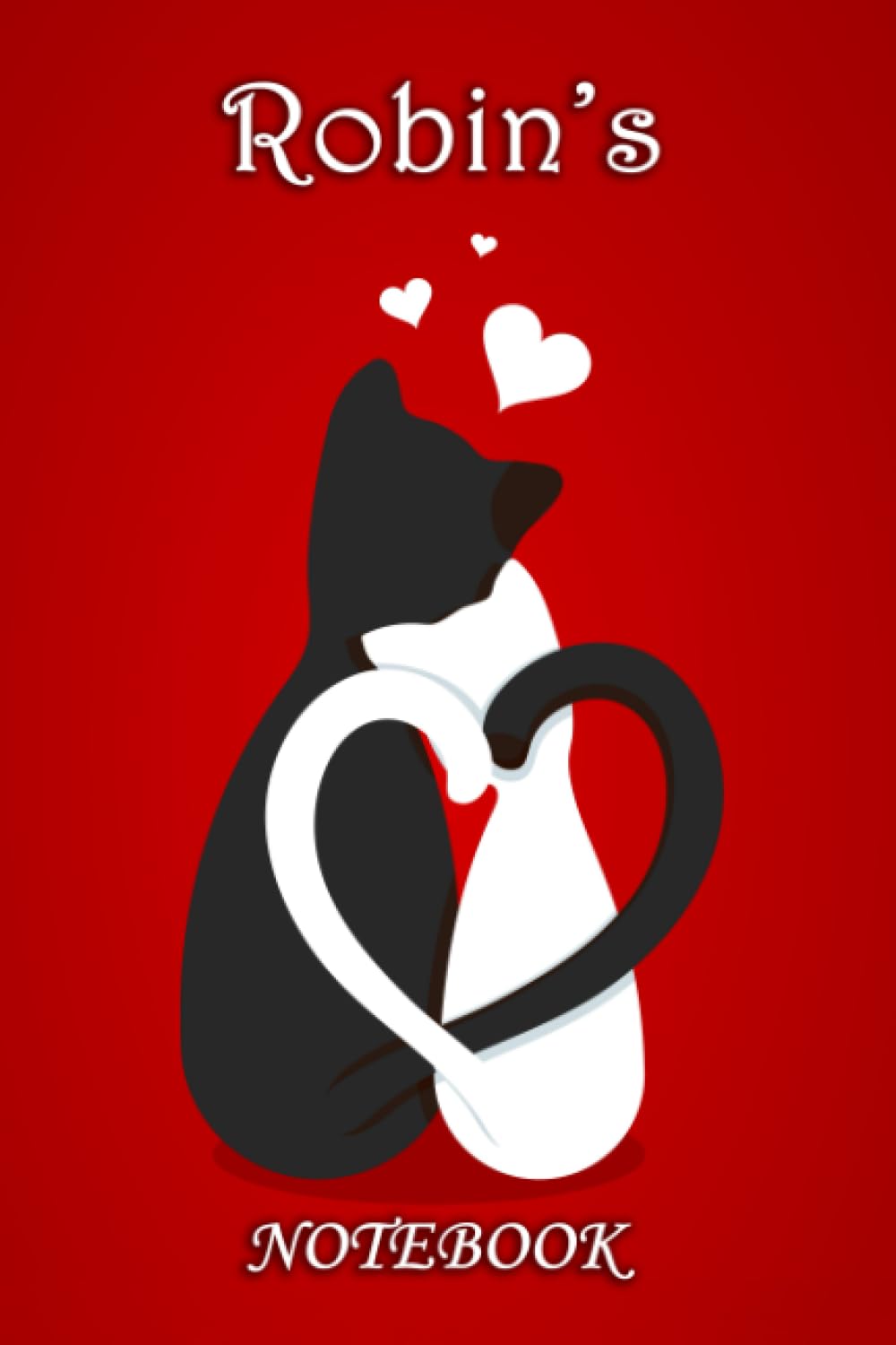 Robin's Notebook: Cat Couple Heart Theme