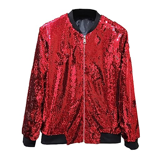 Veste à paillettes femme : ne cherchez plus votre costume d'Halloween avec ce blouson rouge XXL