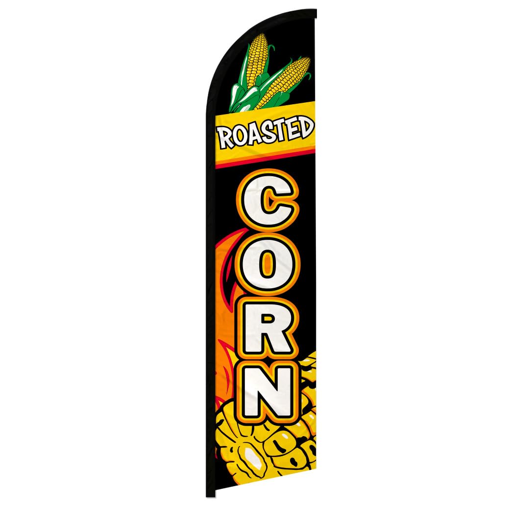 Roasted Corn Windless Banner Advertising Flag - Great for Businesses, Dealerships, Shops