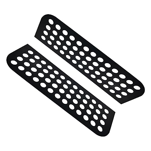 Image of Rear Door Window Decals Aluminum Alloy Glass Panel Cover for 2018-2026 Wrangler JLU Gladiator JT (Porous)