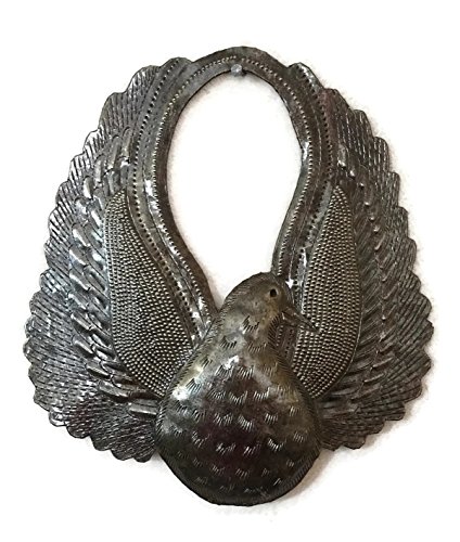 Dove of Peace, Love Birds, Metal Dove Wall Decor, Holy Spirit Dove, Handmade from Recycled Steel Barrels 8.5 x 9 Inches