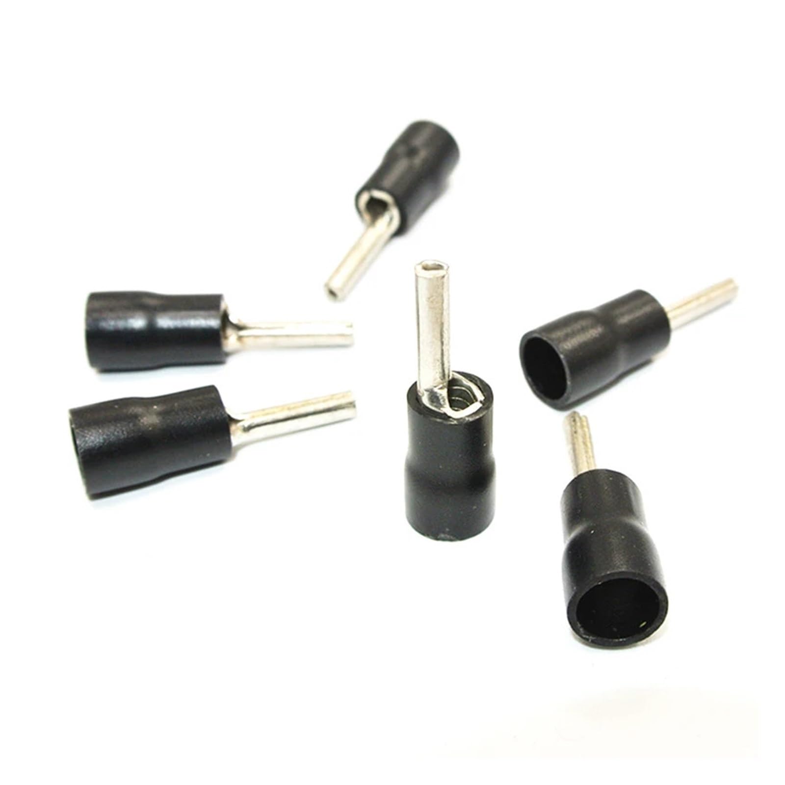 BYLSAGWHT 50pcs 14-12AWG Insulated Pin Terminals Electrical Splice Crimp Connector Auto Wiring