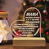 Petalsun Regalos para Mamá - Engraved Wooden Base Lamp, Regalo de Cumpleaños para Mamá Mujeres, Gifts for Mom from Daughter Son