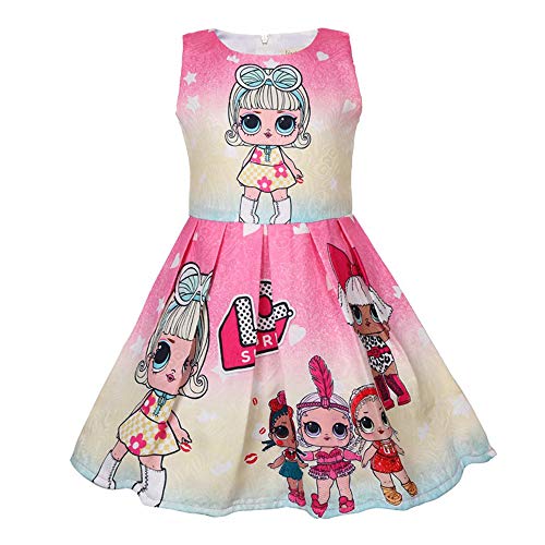 Preisvergleich Produktbild ShiJInShi Mädchen A-Linie Schlafanzug Gr. 130 cm, Rose