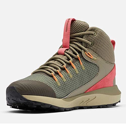 Columbia Columbia Women's Trailstorm Mid Waterproof Hiking Shoe, Stone Green X Wild Salmon, 37 EU