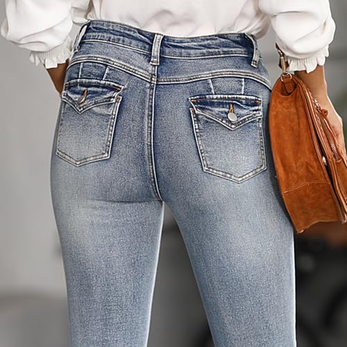 Bootcut Jeans for Women Mid Waisted Wide Leg Denim Pants Casual Curvy Stretch Flare Jeans Trendy2