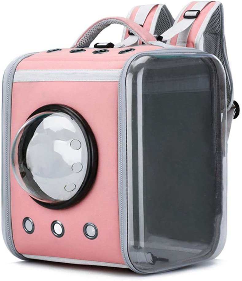 AttreX Bolsa para Gato, Mochila Transparente para Mascotas, cápsula Espacial Plegable, Mochila portátil, transportador para Perros (Rosa), Novedad de 2020