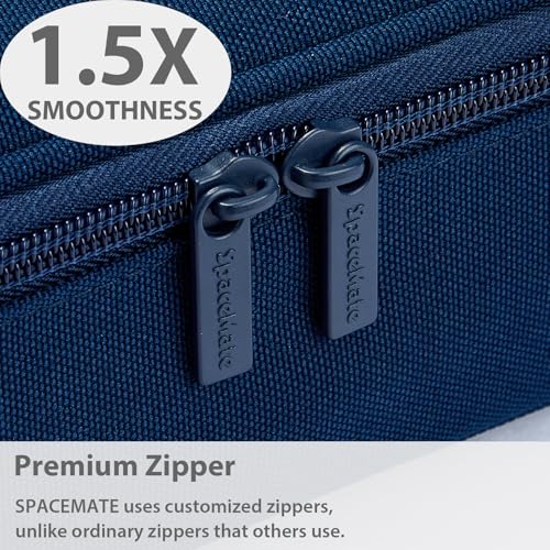 Image of SPACEMATE Pencil Case Pouch Box Bag School Supplies Girls Boys Kids, Cute Preppy Stuff Large Big Capacity Aesthetic Pen Organizer, Back to College Stationary, Midnight Blue, Standard Stlye, 1800ml