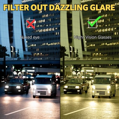 Myiaur Night Vision Driving Glasses Fit Over Glasses for Women - Polarized Anti-Glare Nighttime Yellow Lens3