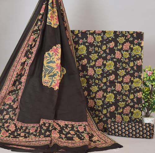 Image of NISHIRE Women's Cotton Printed Unstitched Salwar Suit Dress Material With Dupatta