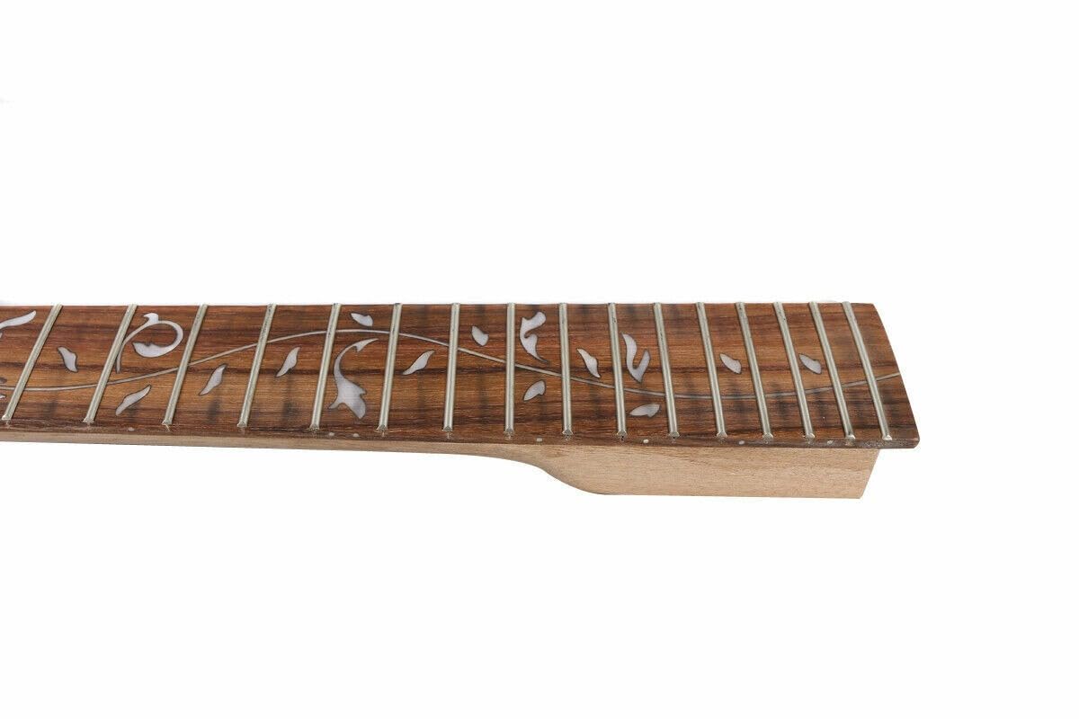 E-Gitarrenhals, Mahagoni, 22 Bünde, 62,9 cm, mit Palisander-Griffbrett-Inlays und anschraubbarem Fersendesign (22 Bund)