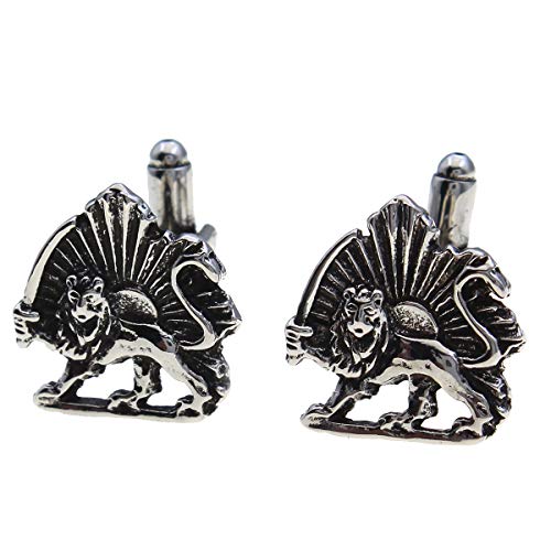 Mancuernillas Lion Sun Shir Khorshid de acero 316L miniatura 3