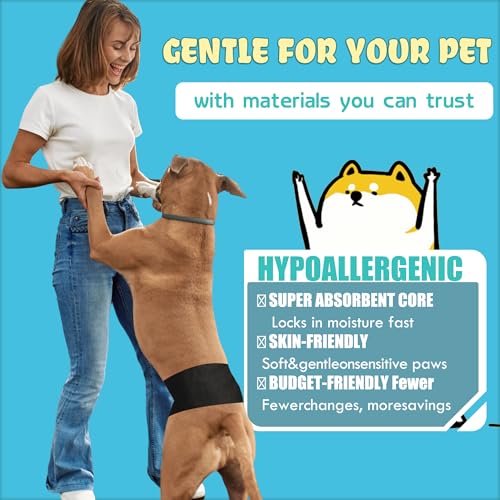Image of LeapSheep Dog Diaper Liners Pee Pads for Male and Female Dogs, Dog Period Pads, Super Soft Absorbtion Dog Booster Pads Fits Belly Bands, Wraps and Washable Doggy Diapers Female (M, 20)