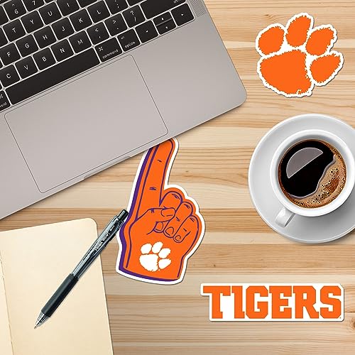 Image of Clemson University Premium Vinyl Sticker Pack - 8 Waterproof Tigers Decals for Laptop, Water Bottle, Tablet, Car, Skateboard & More - Officially Licensed Variety Set