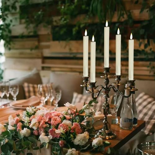 Velas LED cónicas sin llama pack de 24 luces cálidas parpadeantes a pilas para eventos 5