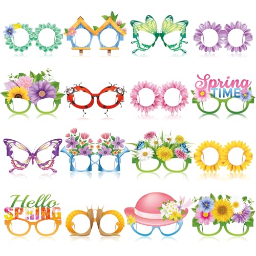 Pajean 32 Pack Spring Party Decorations Springtime Paper Eyeglasses