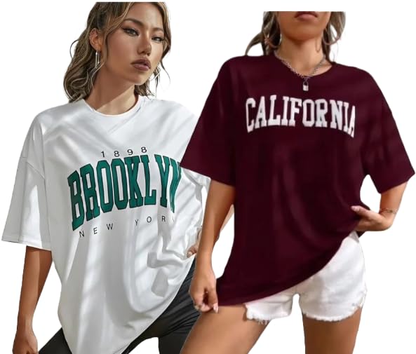 diaz Women's Cottonblend Half Sleeve Oversized Drop Shoulder T-Shirt-Pack of 2-picture-11
