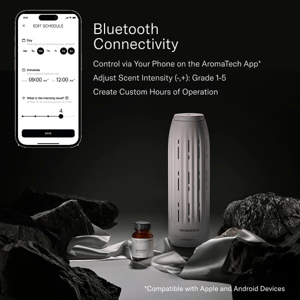 Miniatura 2 de AromaTech Difusor de aroma ambiental para mezclas de aceites esenciales y fragancias, máquina de aroma sin agua con Bluetooth para el hogar,