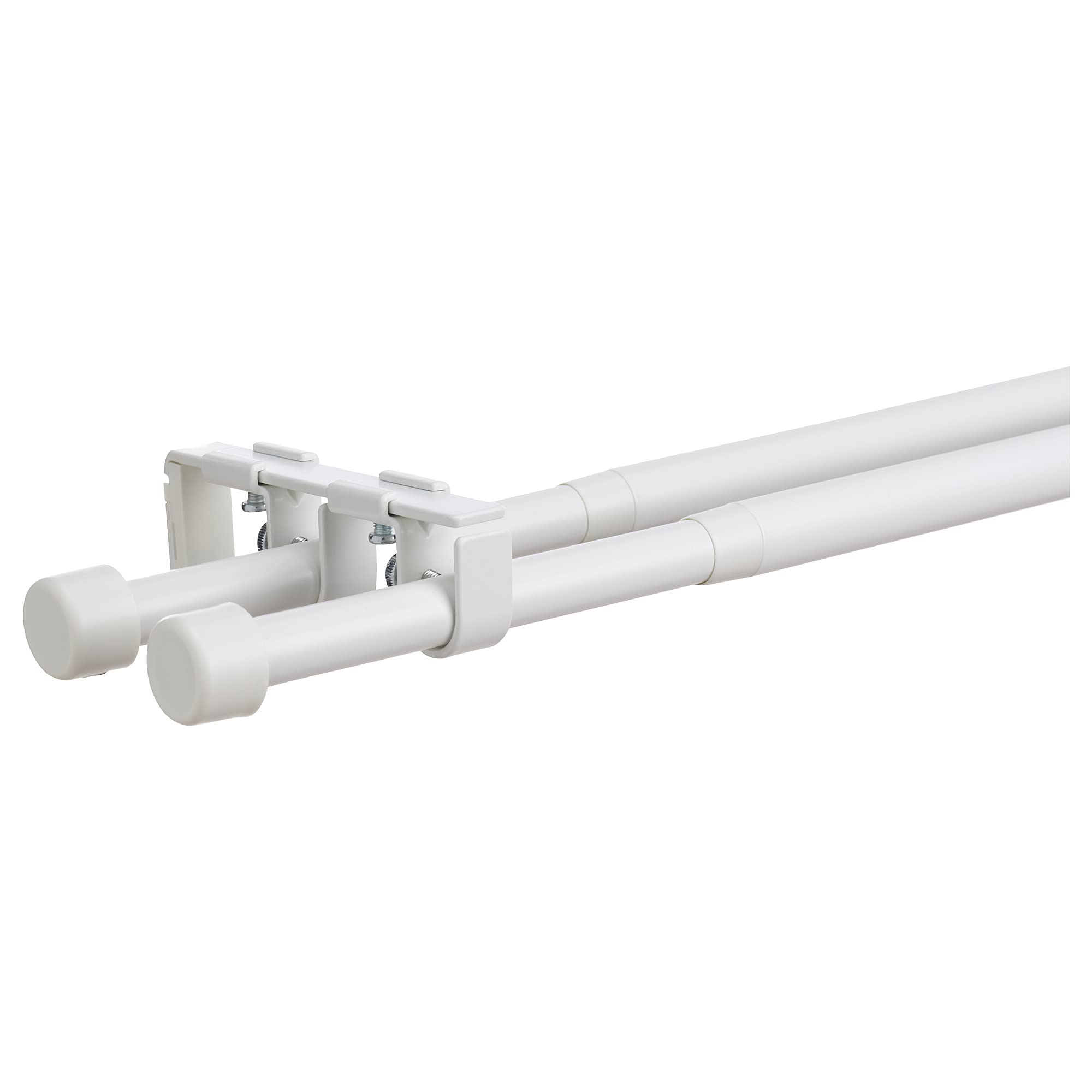 Tringle à rideaux double 120-210 cm 19 mm blanc BEKRÄFTA pour salon