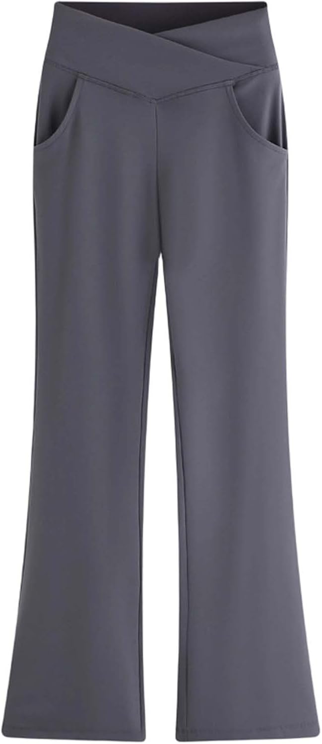 Girl's Casual Flare Pants 2026 Fashion Straight Leg High Waist Pull On Yoga Leggings Athletic Hip Hop Dance Trousers 6-14Y