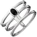 Produktbild JOBO Damen-Ring 3-reihig aus 925 Silber mit Onyx Größe 62