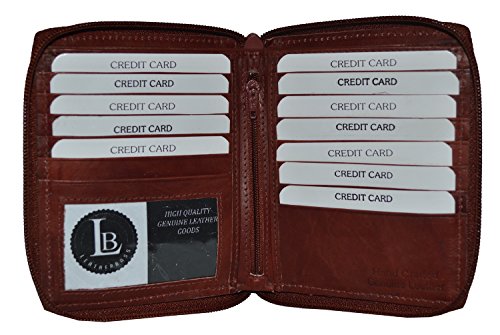 LB LEATHERBOSS 100% Genuine Leather Bi-fold Mens Wallet Brown #702cf