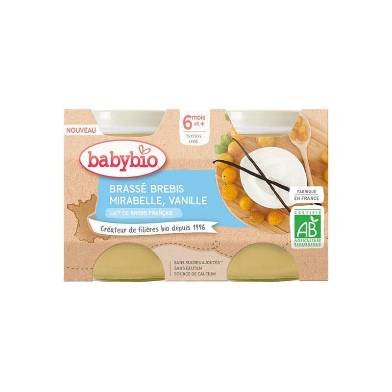 Babybio desserts brassé brebis mirabelle vanille 2x130g