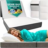 Klappmatratze 75x195 cm – 3-teilige Faltmatratze & Gästematratze mit bequemem Schaumstoffkern – Faltbare Matratze, waschbar, atmungsaktiv & platzsparend – Ideal als Gästebett & Reisematratze