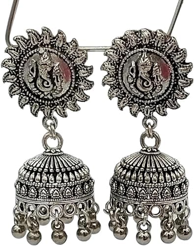 TEJ GIFTS Silver Oxidized Jhumka Jhummar Earring for Women/Girls Ornaments to Wear at Wedding Functions (Style3) (B0CP64FDGX) Amazon Price History, Amazon Price Tracker