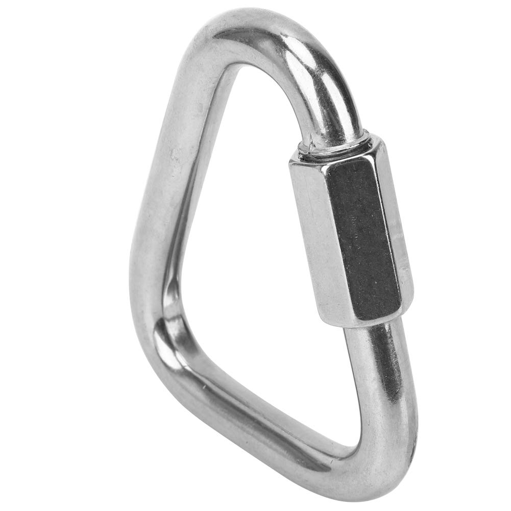Outdoor Stainless Steel Triangle, Spiral Thread Design, High Bearing Capacity for Camping Hiking Fishing, Safety Buckle with Hexagonal Locking Screw Door, Brand New