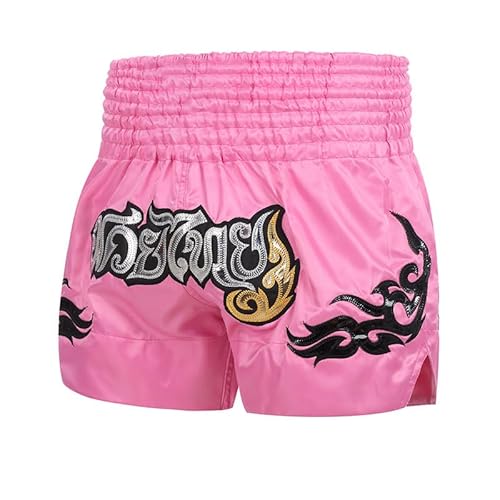 Shorts de Kickboxing Muay Thai Shorts Academia Boxe para homens e mulheres MMA de PP, rosa, X-Large-