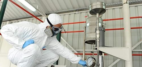 Miniatura 9 de ABC - Overol desechable con capucha para hombres, trajes de materiales peligrosos desechables para mujeres, 1.94 oz de polietileno desechable con