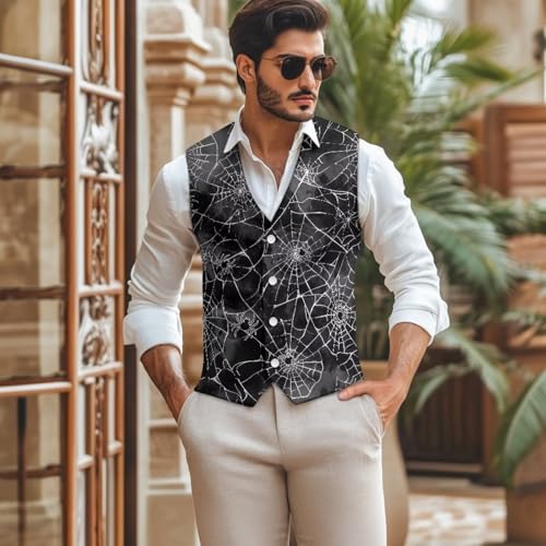 Mens Lightweight Suit Vest Sleeveless Dress Vest for Men V Neck 4 Buttons Vests Waistcoat Tuxedo Vests2