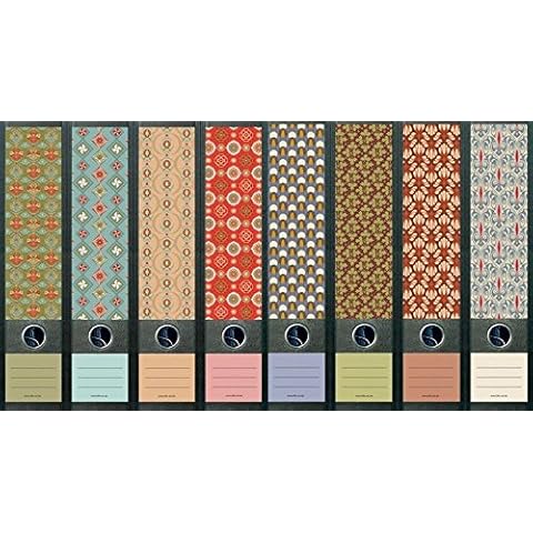 Juego de 8 pegatinas decorativas para lomo de archivadores anchos Cover