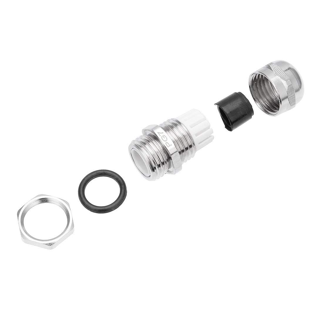 TA-VIGOR 10Pcs PG7 Cable Gland, Metal Waterproof Adjustable Wire Connectors Gland Joints for 3mm-6.5mm Cables, Locknut Stuffing Glands with Locknut and Washer - Image 4
