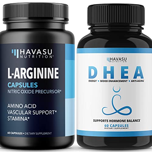 L Arginine and DHEA Capsules with Potent Ingredients for The Ultimate Male Enhancing Supplement for Overall Health and Vascular Support