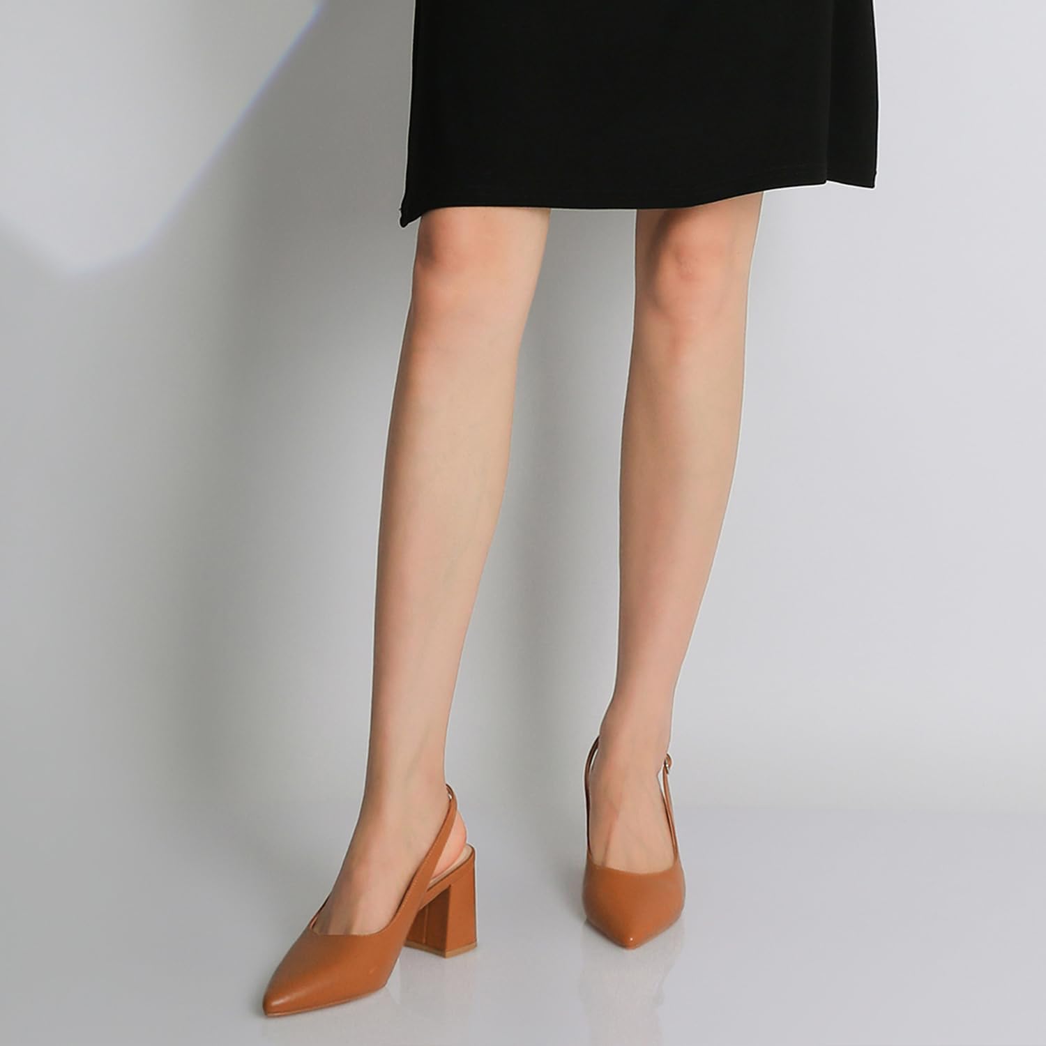 Mostrin Block Slingback Heels for Women Pointed Closed Toe Chunky Heels Office Work Shoes Women's Pumps for Business Casual - Image 6