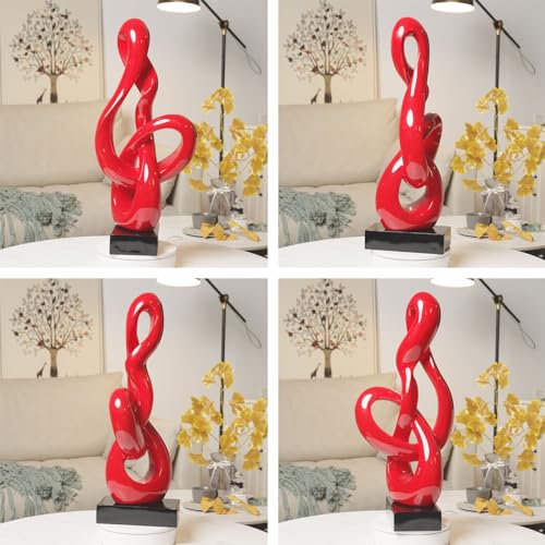Sculpture décoration musicale piano rouge de 57cm, le cadeau d'art idéal pour mélomane - 5